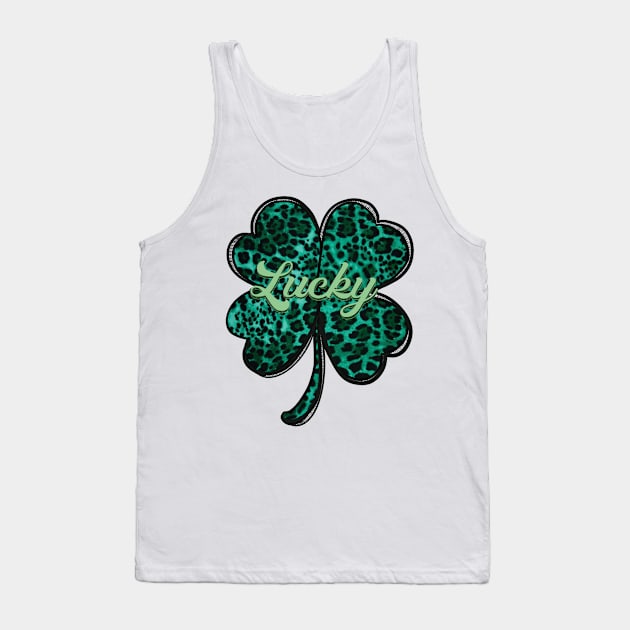 Shamrock Green Cheetah Pattern Lucky Tank Top by Sheila’s Studio